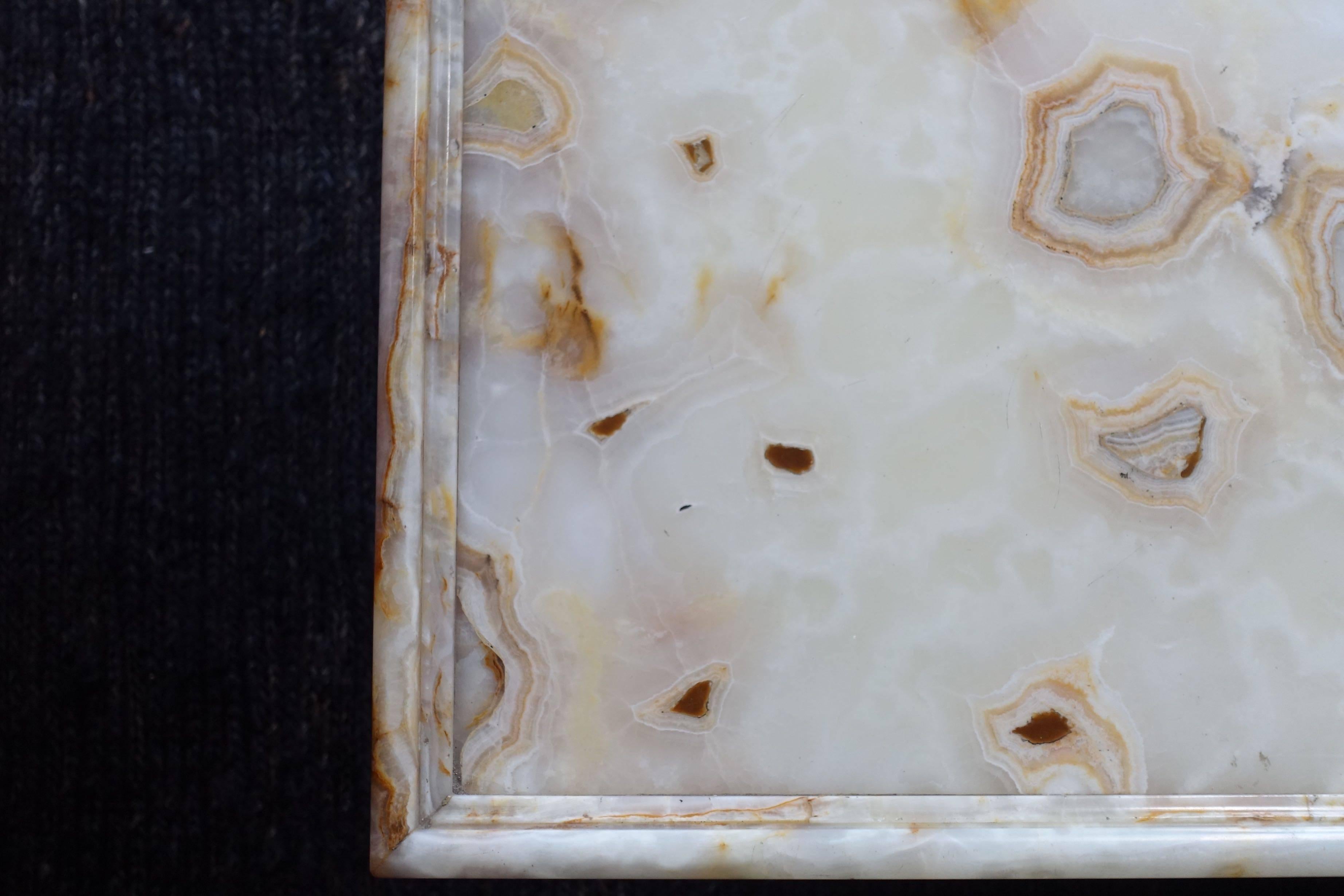 Italian Onyx Square Coffee Table, Marble Base, circa 1960 3