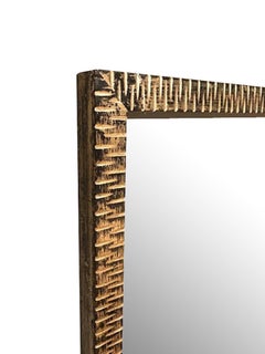 Gilbert Poillerat Gold Gilt Metal Mirror, France, 1940s