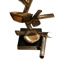 Agate Polished Nickel Single Lamp, Belgium, Contemporary