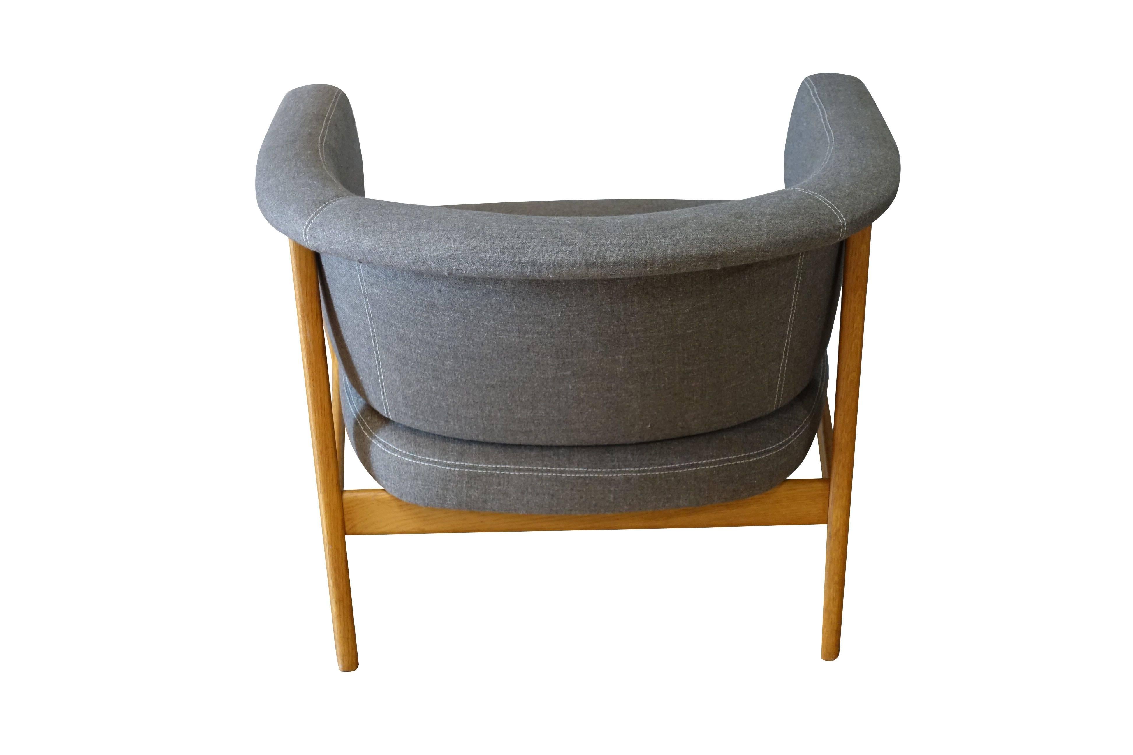 20th Century Swedish Upholstered Pair of Side Chairs, Mid-Century