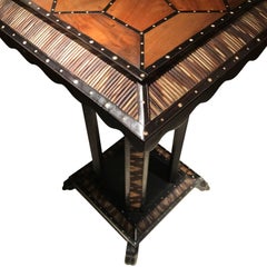 Anglo Indian Inlaid Wood Octagonal Side Table, India, 19th Century