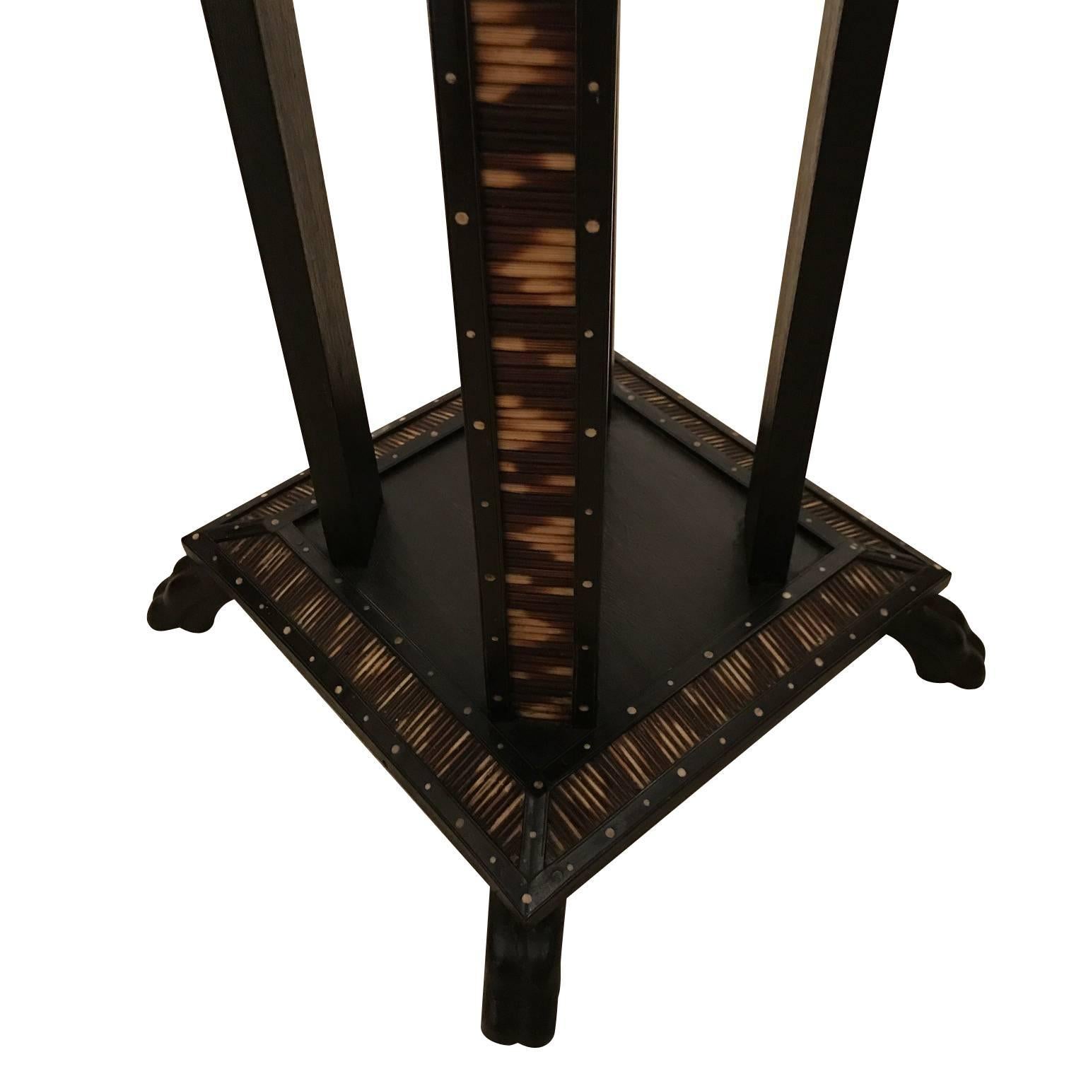 inlaid wood end tables