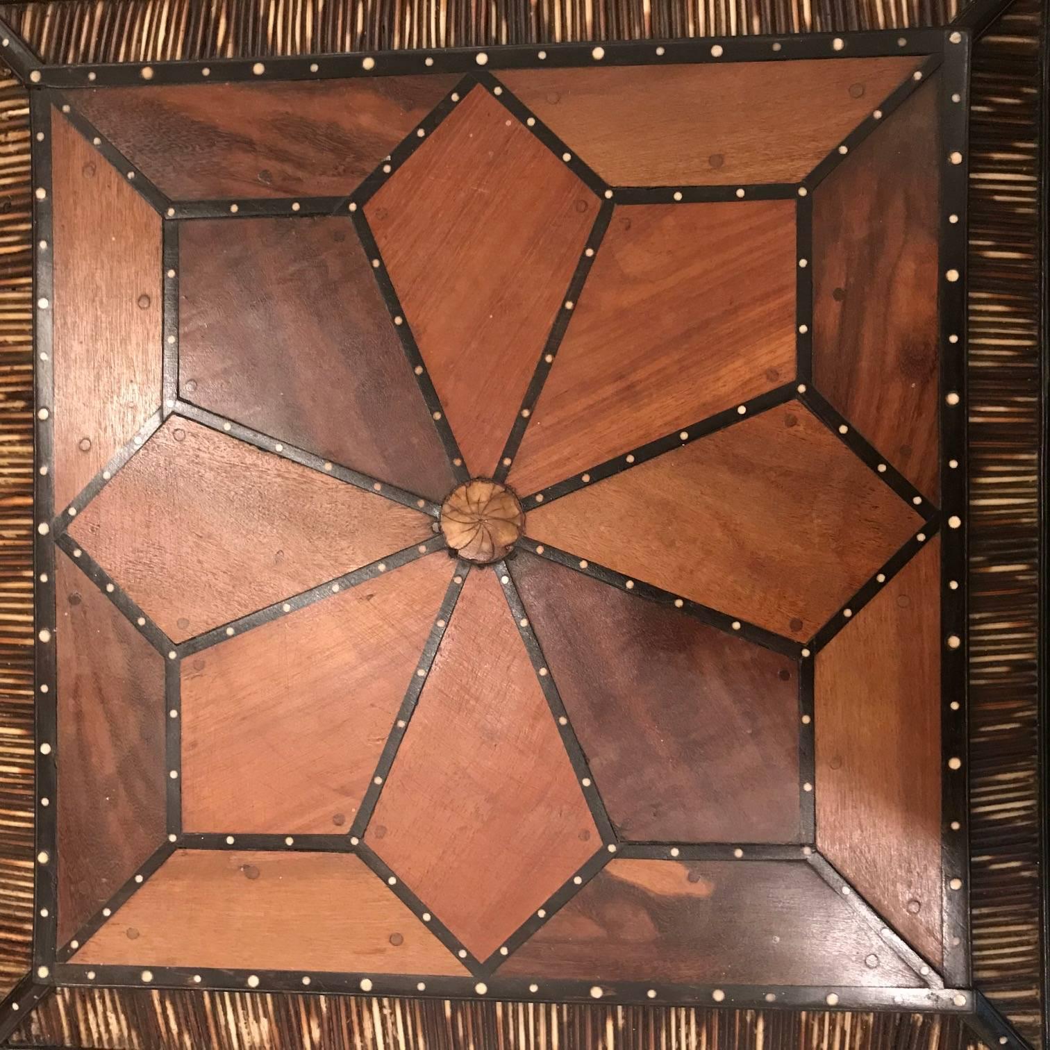 Anglo Indian Inlaid Wood Octagonal Side Table, India, 19th Century 1