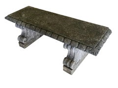 Vicenza Stone Hand Carved Garden Bench, Italy, 1920s