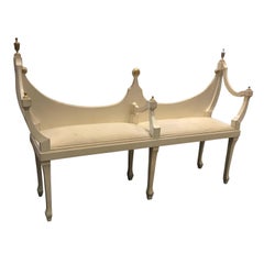 White Two-Seat Bench, Italy, 1940s White Two-Seat Bench, Italy, 1940s