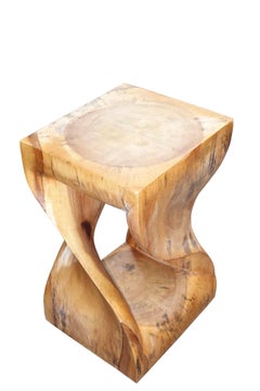 Twisted Teak Side Table, Indonesia, Contemporary