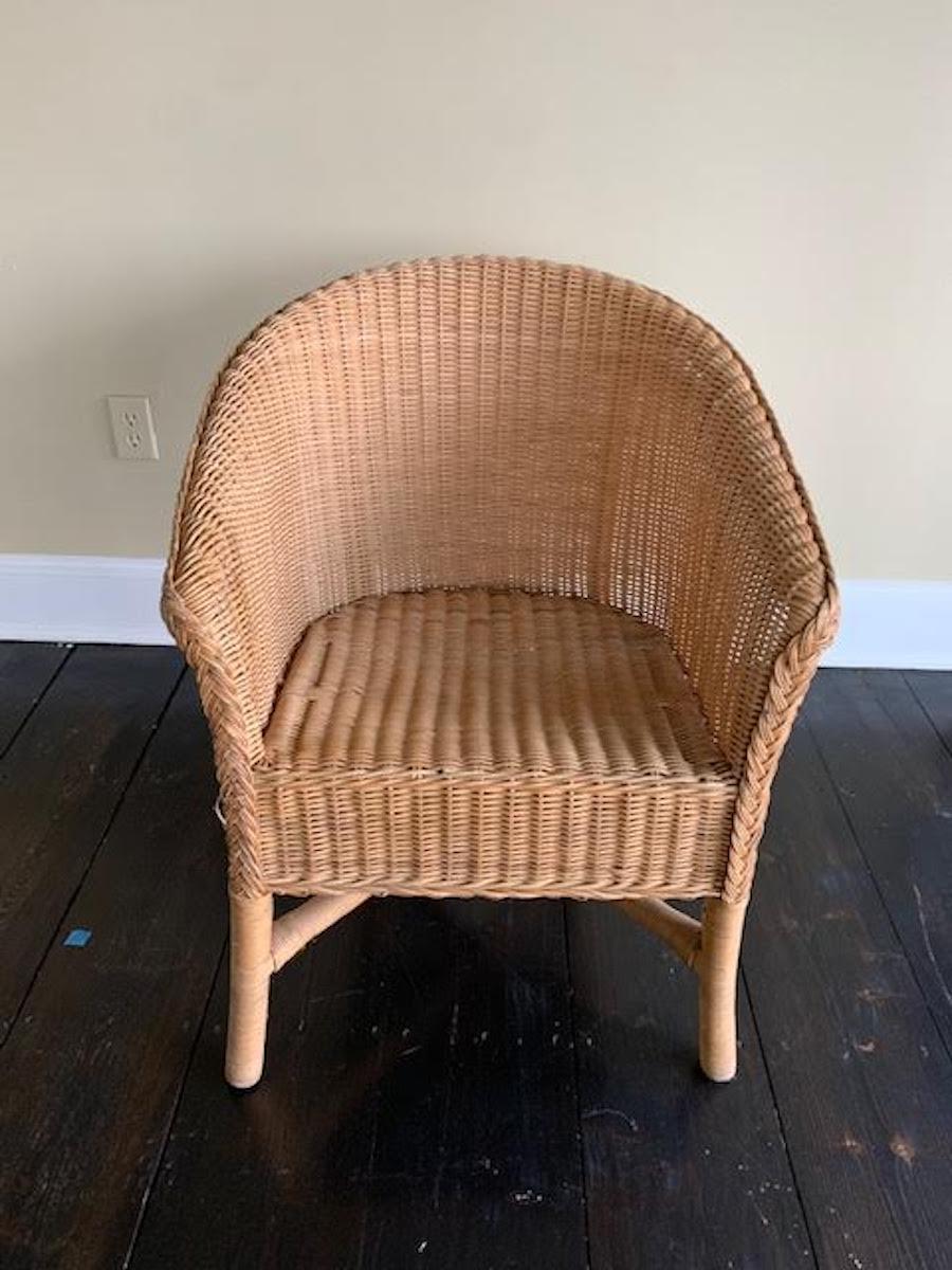 Set of Four Wicker Dining Chairs, Contemporary 4