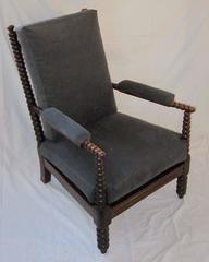 Antique English Oak Bobbin Chair, 19th Century