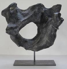 Prehistoric Black Stone Vertical Sculpture