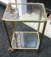 Maison Malabert Bronze and Glass Side Table, France, 1940s