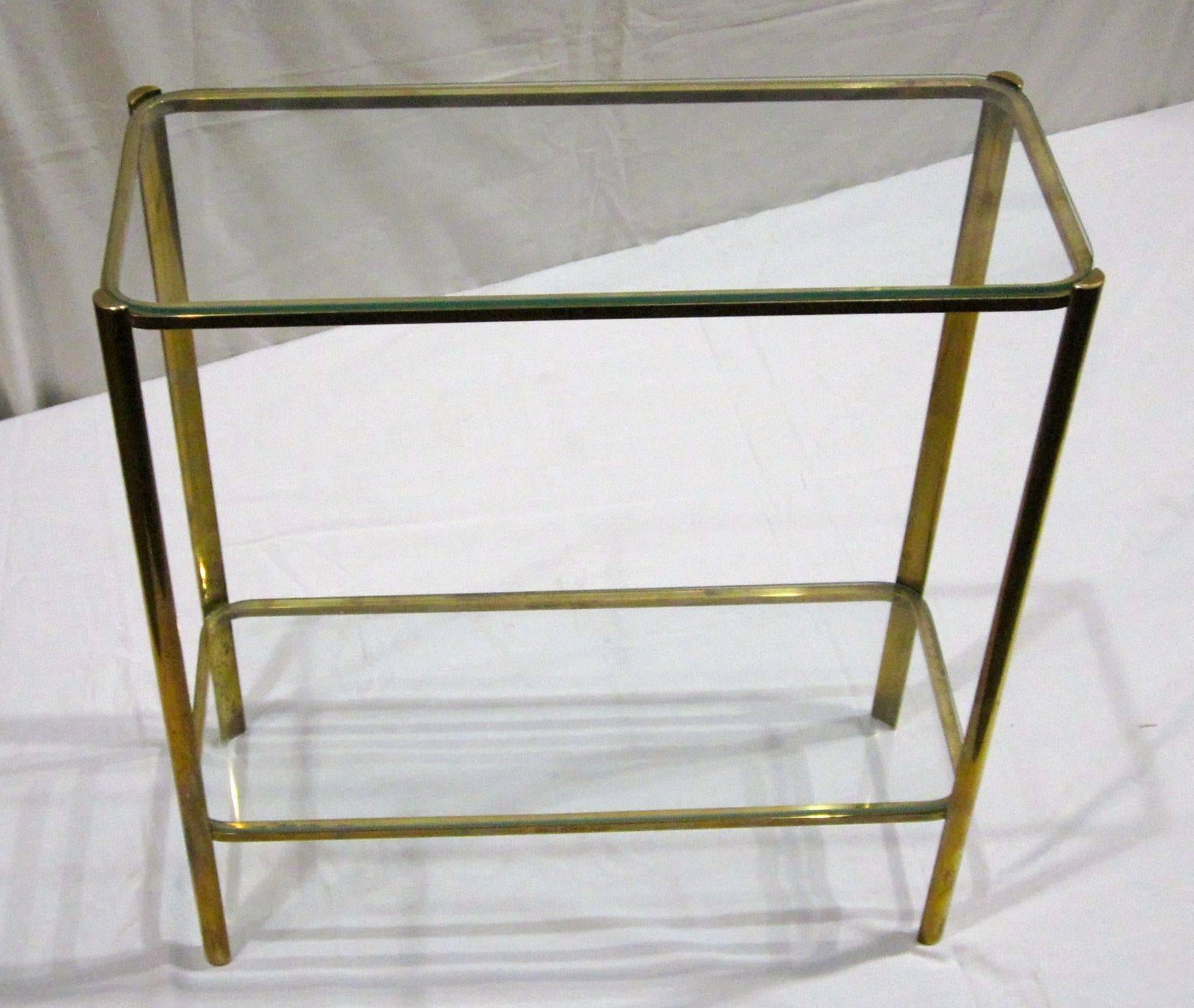Maison Malabert Bronze and Glass Side Table, France, 1940s 1