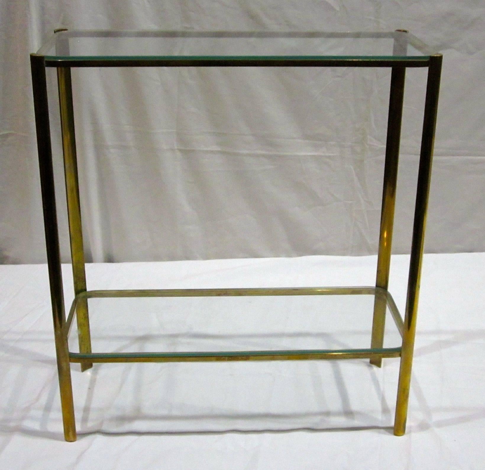 Maison Malabert Bronze and Glass Side Table, France, 1940s In Excellent Condition In New York, NY