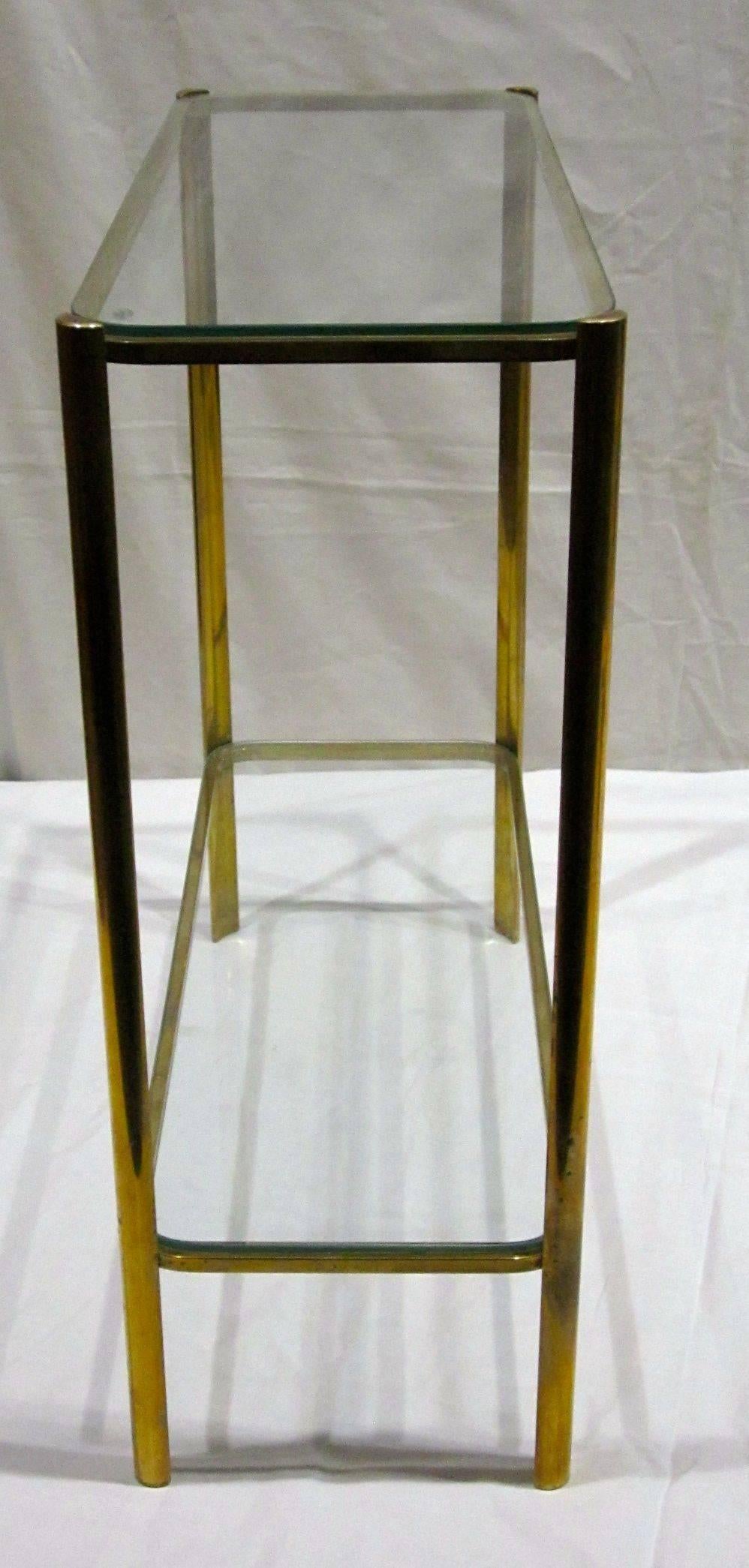 Mid-20th Century Maison Malabert Bronze and Glass Side Table, France, 1940s