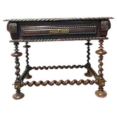 18th Century Portuguese Side Table with Barley Twist Legs