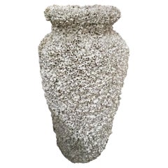 Tall Narrow Snail Covered Composition Stone Pot, Italy, 1950s 