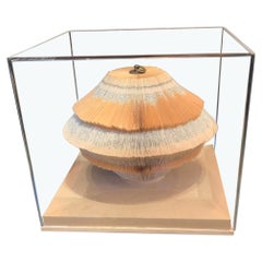 Contemporary Italian Hand Folded Paper Sculpture in Plexiglass Vitrine