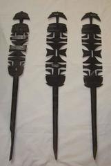 African Niger Set of Three Post Room Divider Wall Sculptures, 1920s