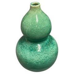 Emerald Green Mottled Glaze Gourd Shape Vase, China, Contemporary