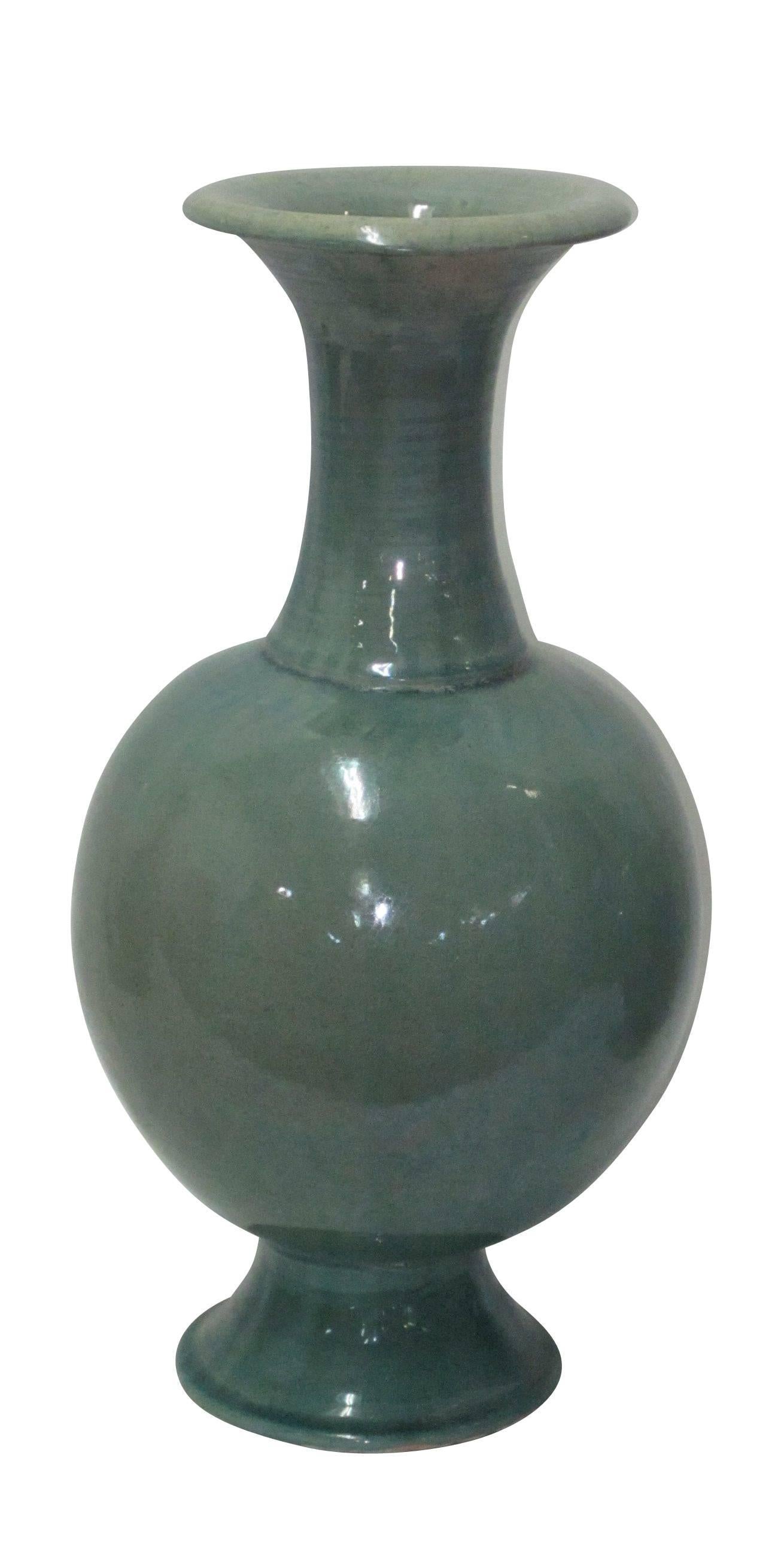Contemporary Chinese assortment of extra large vases.
The turquoise glaze gives a washed effect.
An assortment of styles and sizes ranging from 8 inch to 13 inch diameter x 11 inch to 16 inch height.
Vases are priced individually.
Beautiful