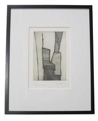 Abstract Black and Cream Etchings By Spanish Artist Nuria Guinovart