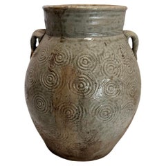Taupe Color Two Handle Circular Pattern Design Vase, China, 19th Century