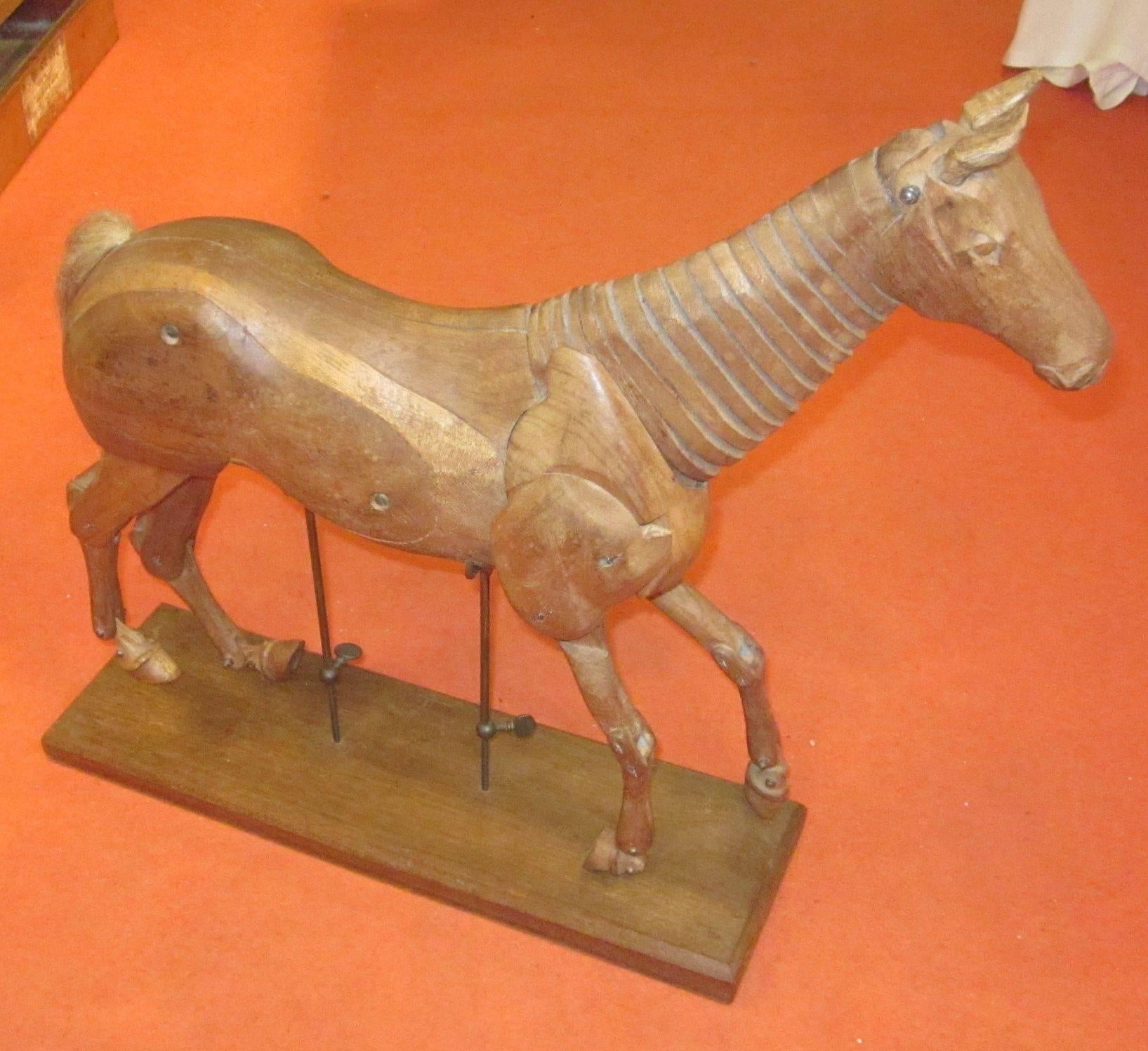 wood horse sculptures