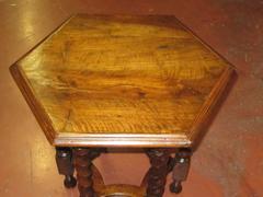 1930s Hexagonal Barley-Twist Leg Side Table, Italy