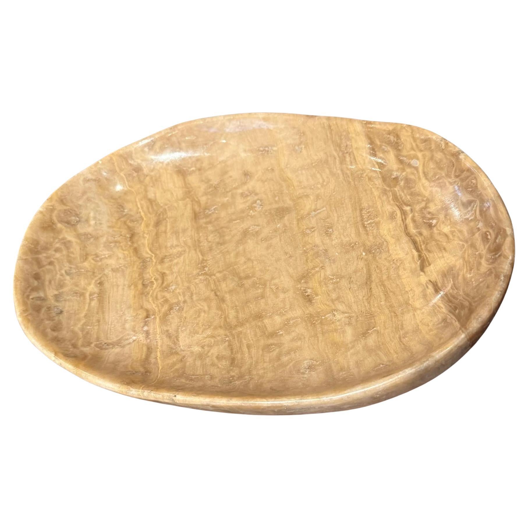 Tan And Cream Onyx Bowl, Indonesia, Contemporary