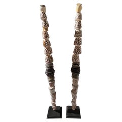 Contemporary Indonesian Shell Sculpture, Hand Painted, 30-Inch Tall
