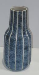 Stoneware Royal Blue Patterned Vase, China, Contemporary Stoneware Royal Blue Patterned Vase, China, Contemporary