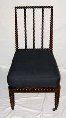 19th Century Armless Bobbin Chair, Upholstered Seat, England
