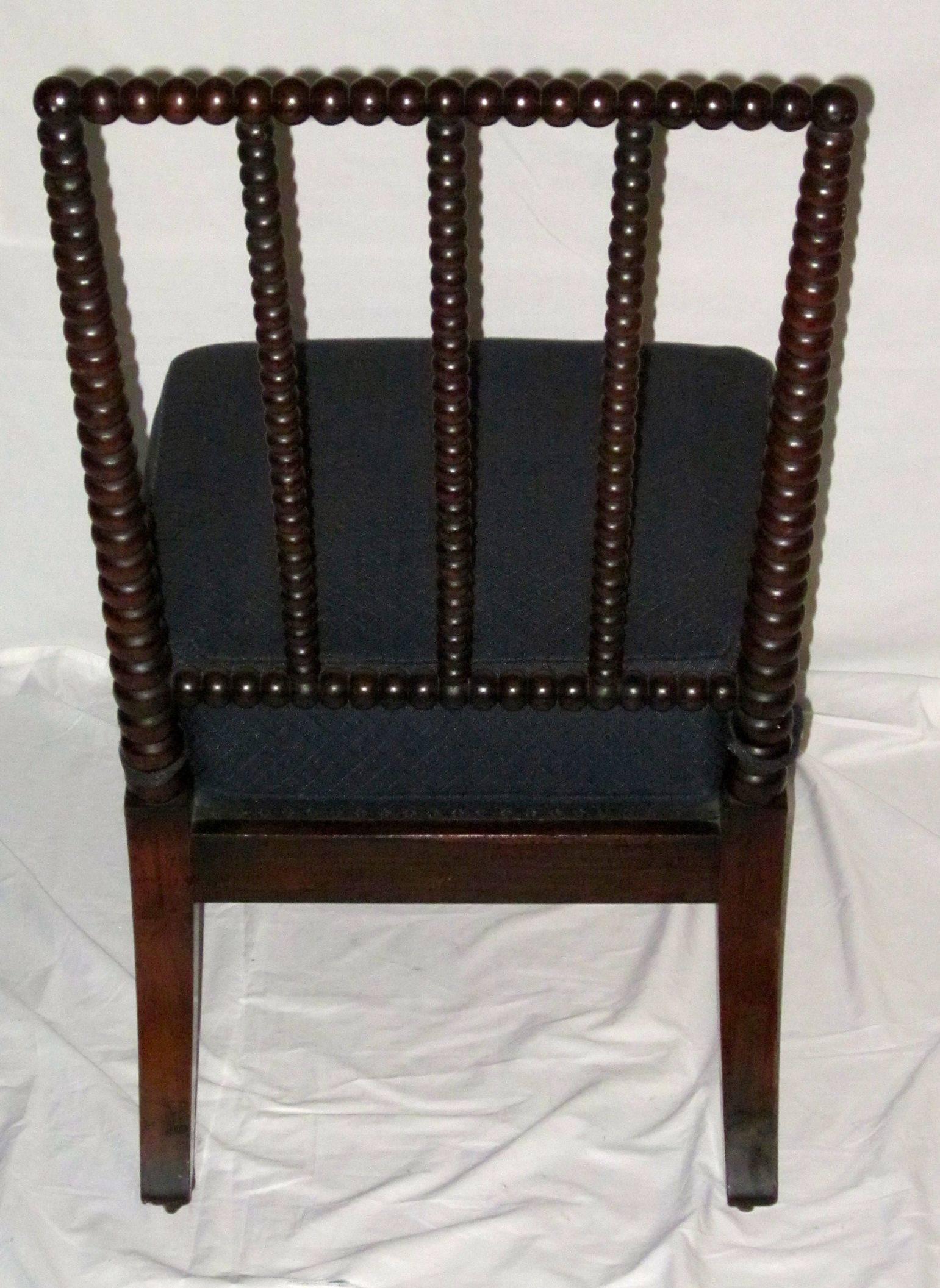 19th Century Armless Bobbin Chair, Upholstered Seat, England In Excellent Condition In New York, NY