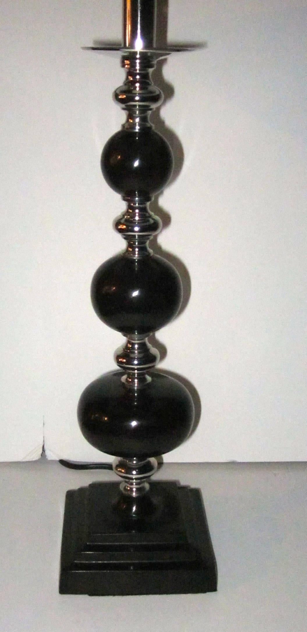 Pair of Bakelite and Chrome Ball Lamps, Contemporary In New Condition For Sale In New York, NY
