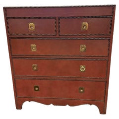 All Leather Five Drawer Commode, France, Contemporary