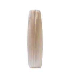 Hand Made Porcelain White Ribbed Vase, Contemporary, Italy