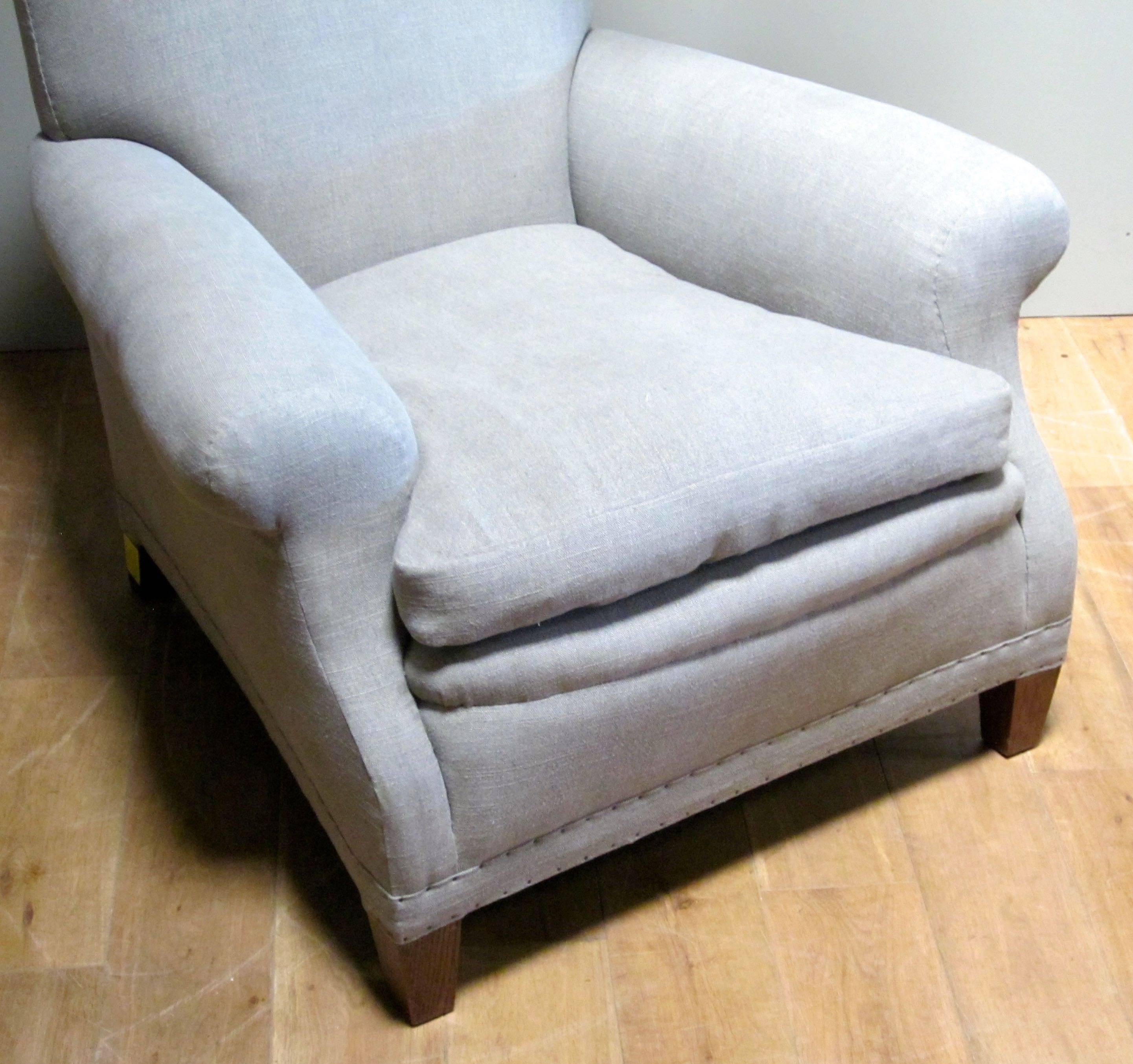 Early 20th Century 1920s Pair of Upholstered Club Chairs, England