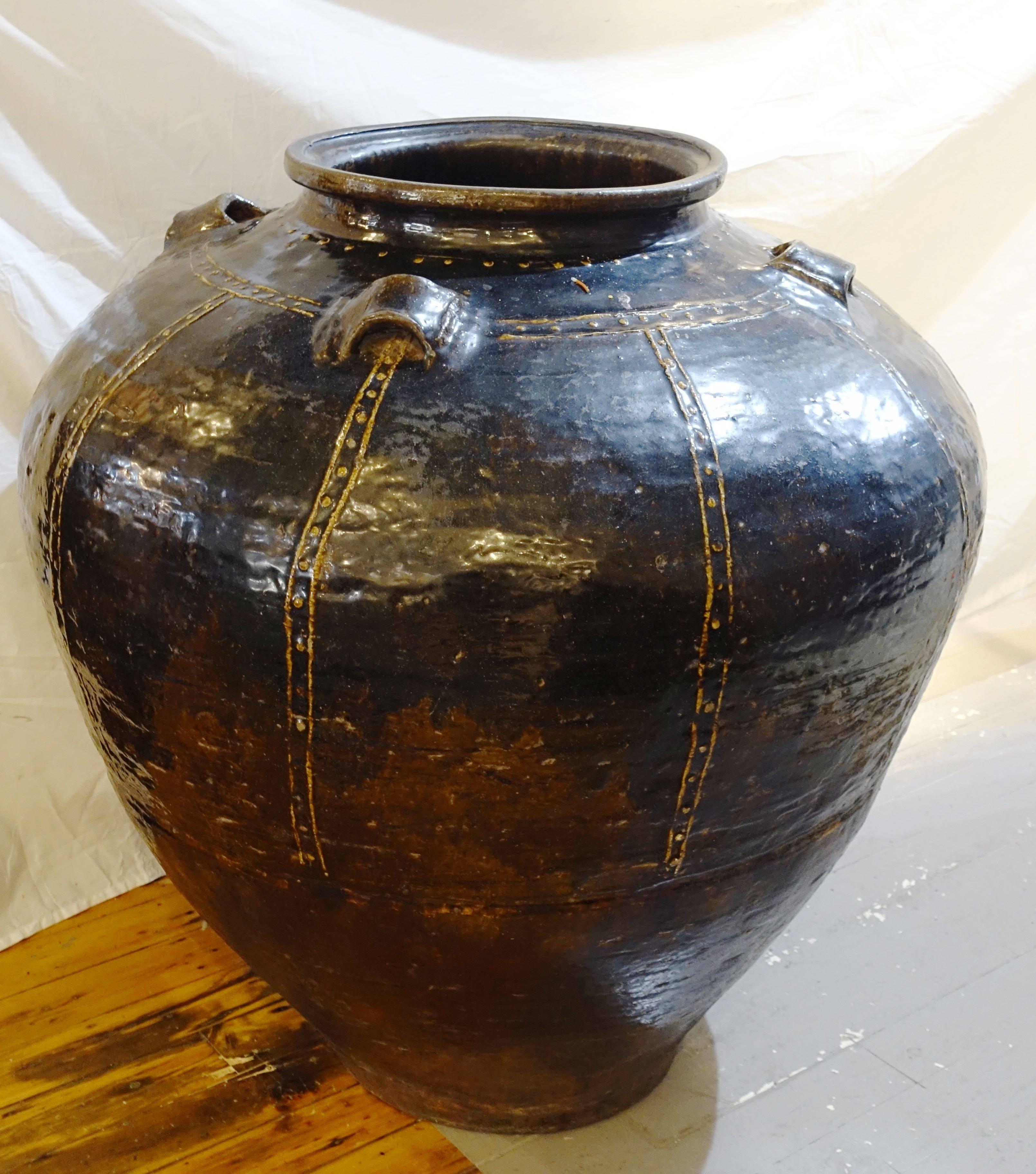 19th Century Chinese Extra Large Black Jug, China 2