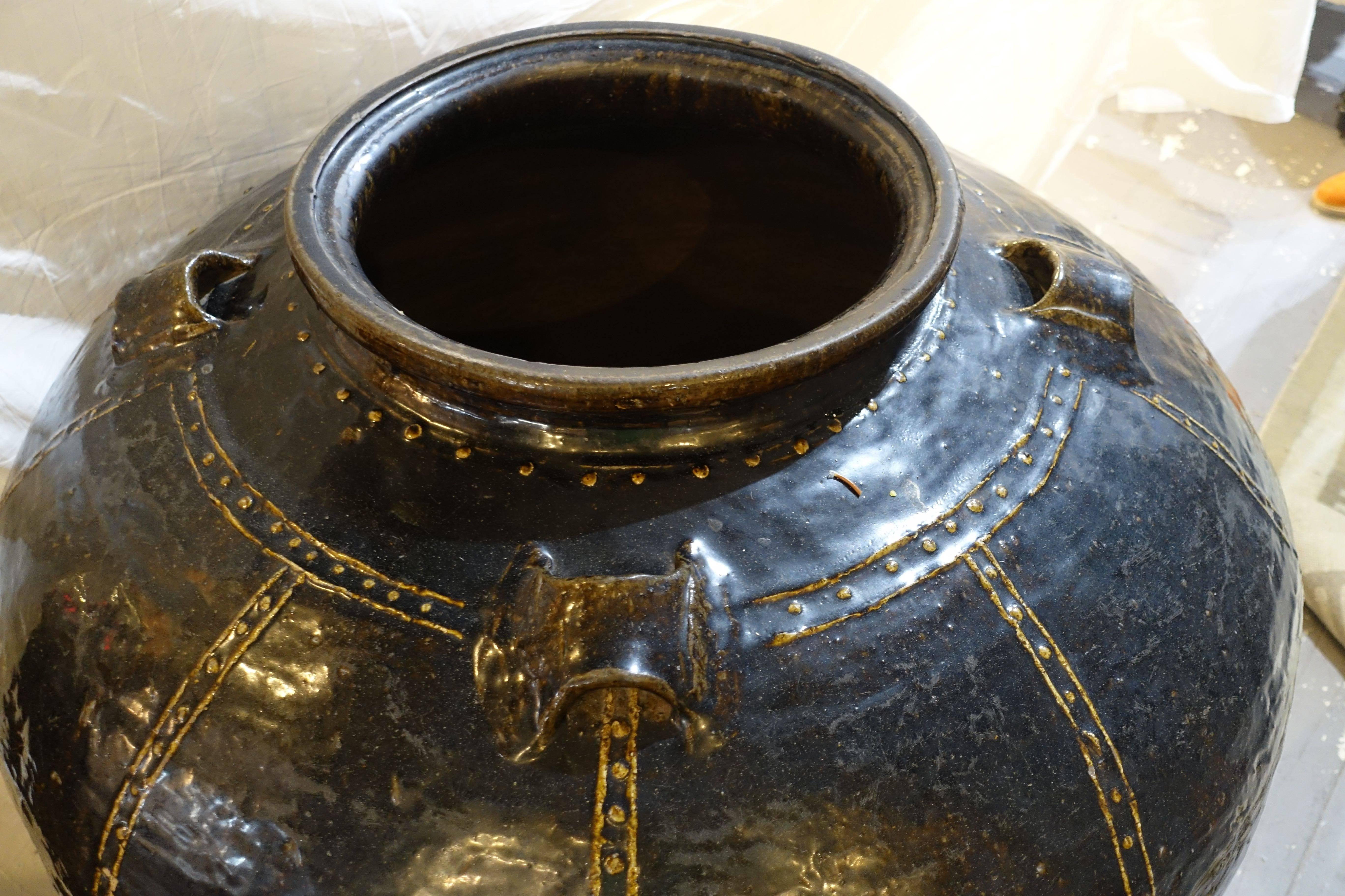 19th Century Chinese Extra Large Black Jug, China 3
