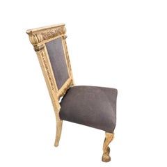 19th Century Italian Carved And Upholstered Side Chair