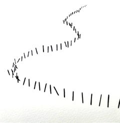 Black Thread On White Background Fence Design By French Artist Krystyna Pieter