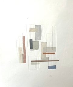 Contemporary French Abstract Embossed Painting on Paper by Perrine Blaise