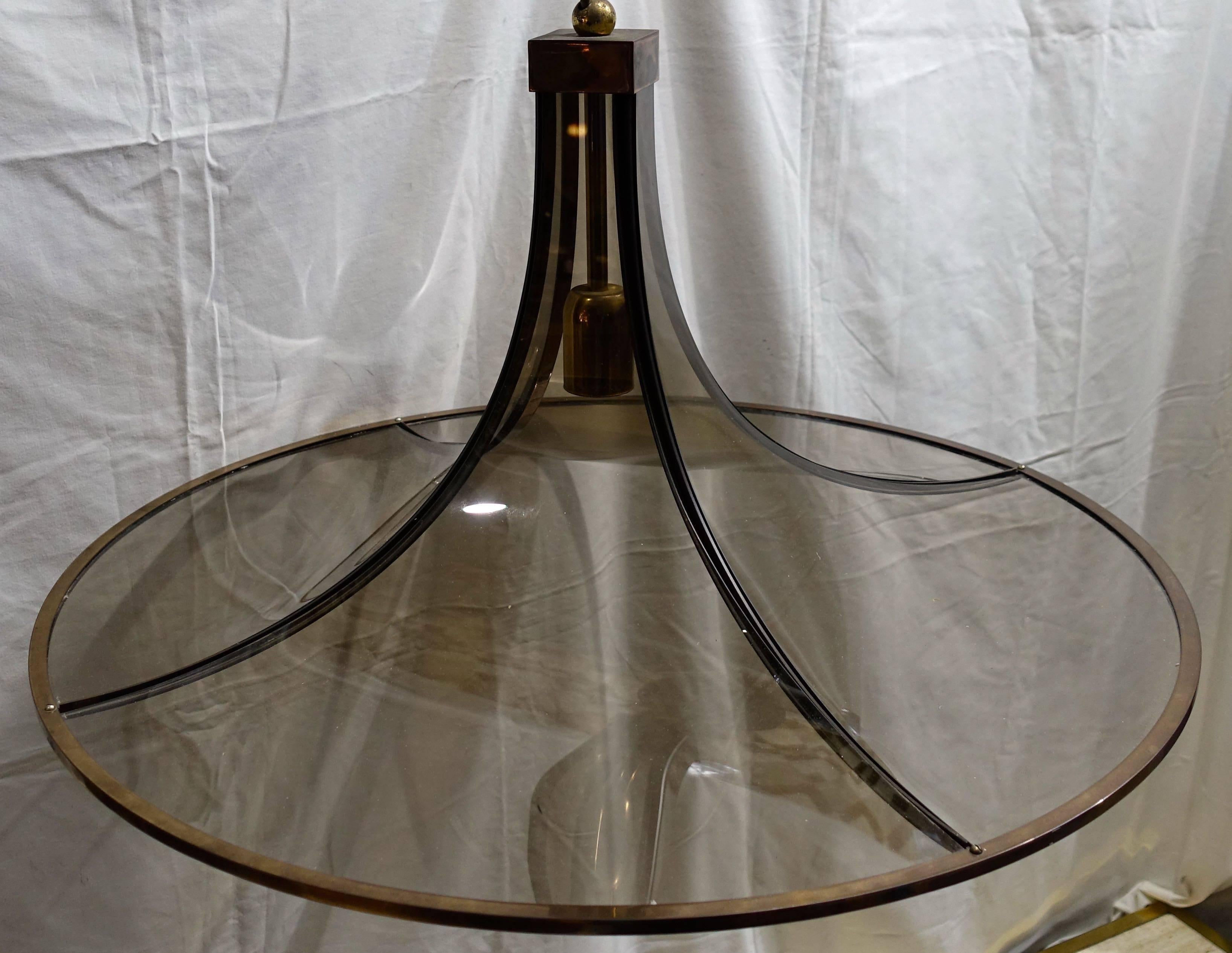 round glass chandelier