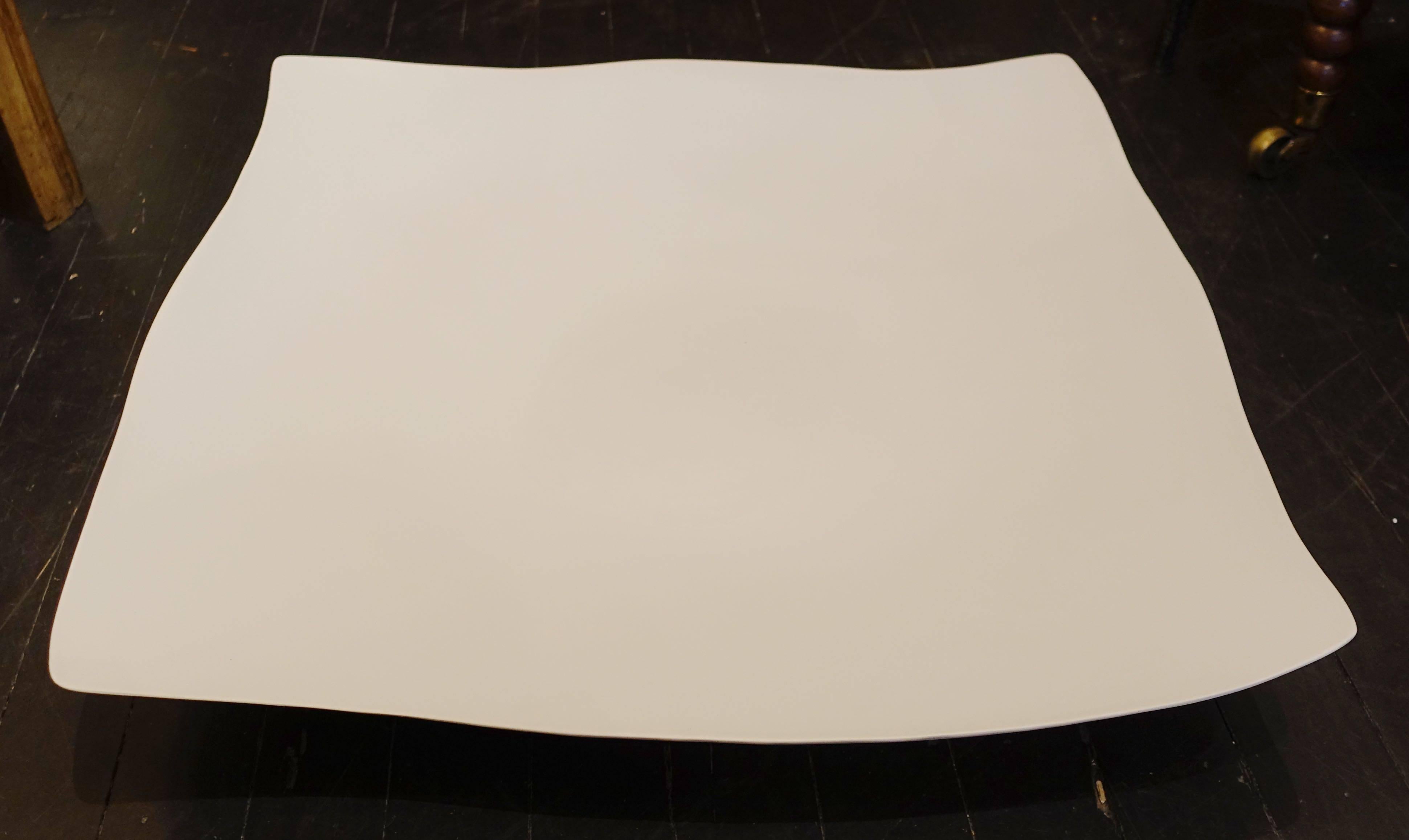 Contemporary Italian handcrafted fine ceramic extra large platter.
Square white organically shaped edges.