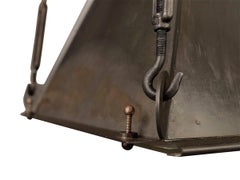 Vintage Pair Industrial Pyramid Shape Iron Pendant Lights, Italy, 1950s