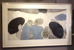 Large Triptych Engraving by Marielle Guegan, Italy, Contemporary