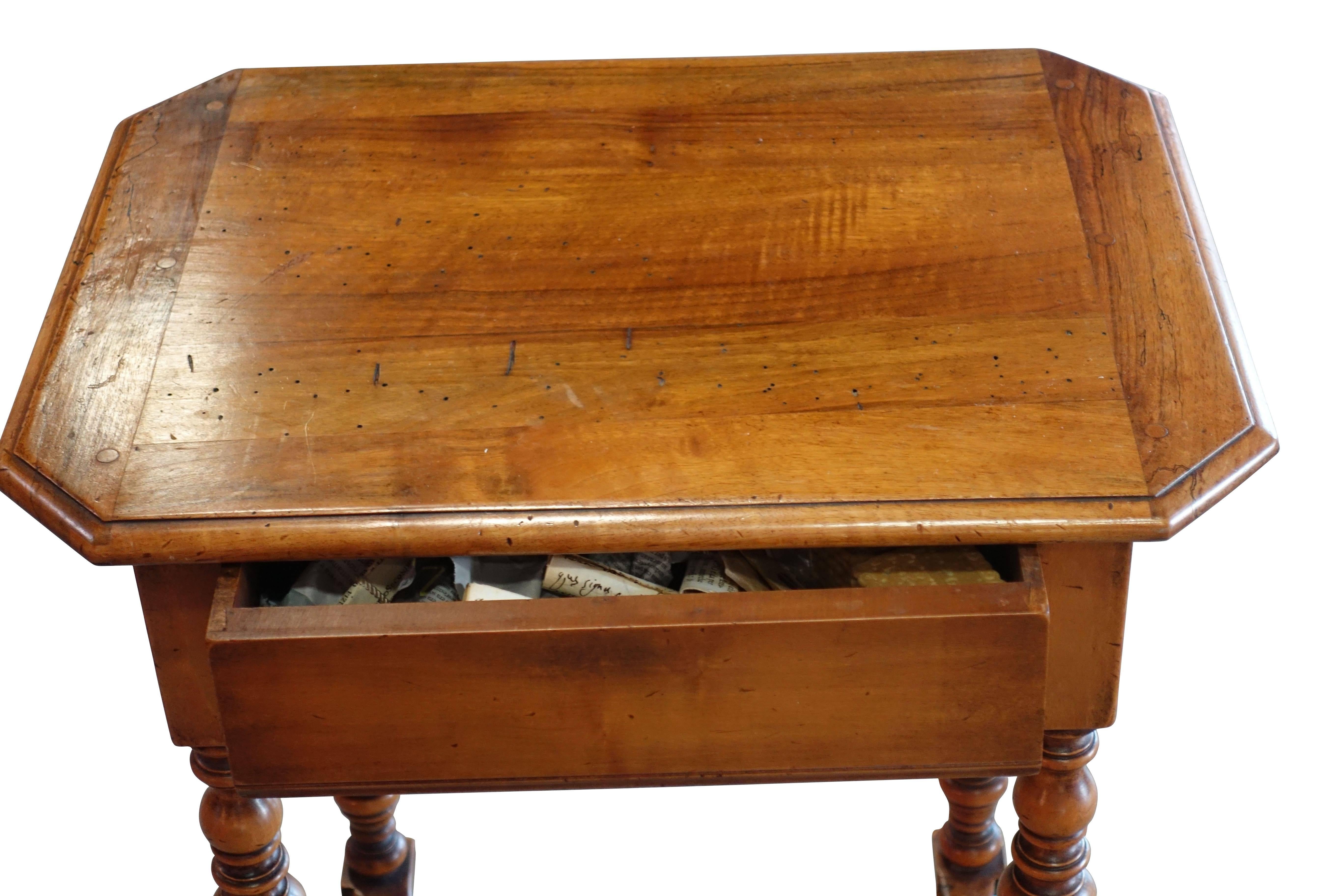 antique side table with spindle legs