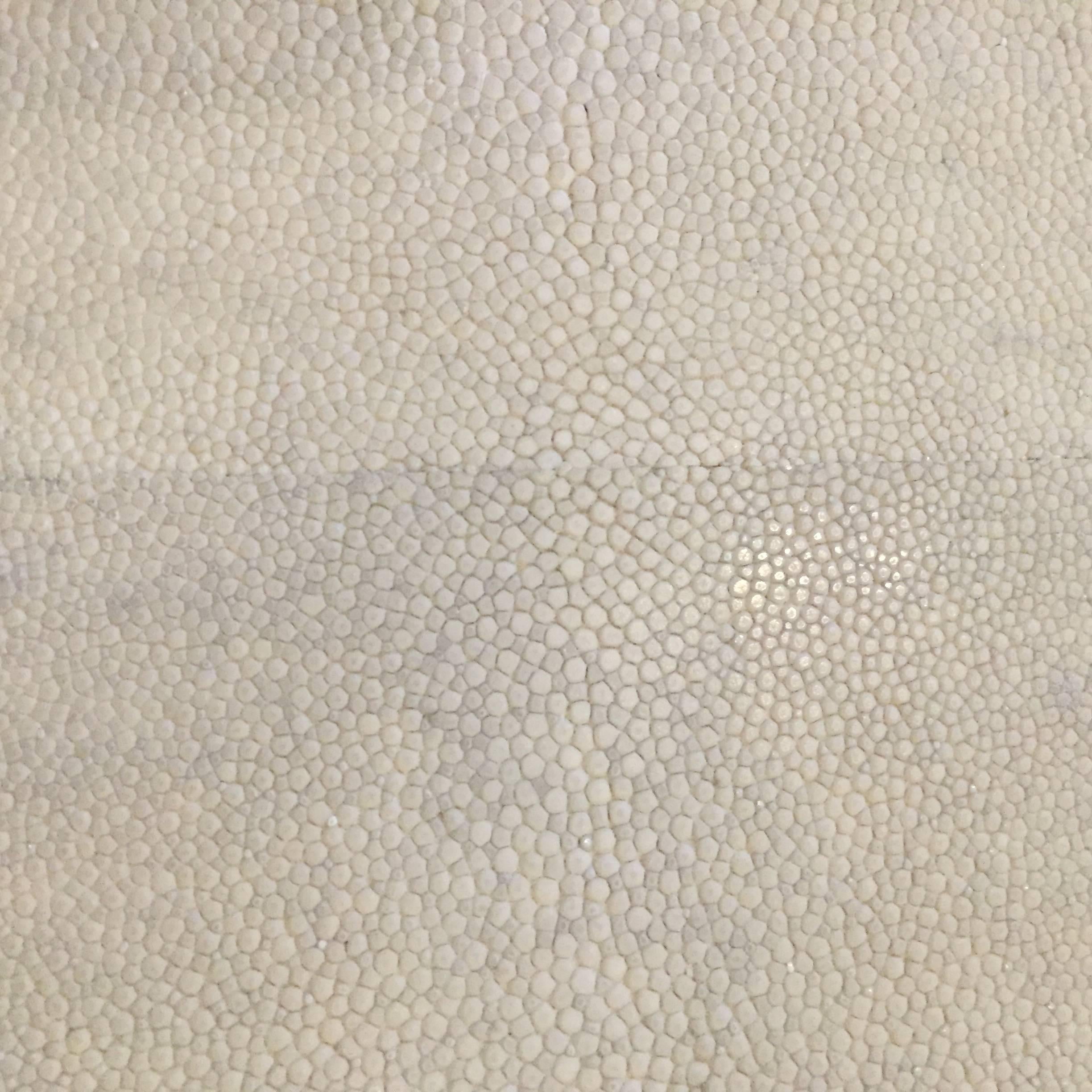 Cream Shagreen Top Cocktail Table, France, Contemporary In Excellent Condition In New York, NY