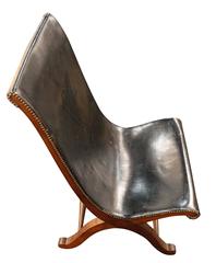 Mid-Century Valenti Black Leather Chair, Spain