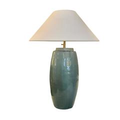 Pair of Washed Turquoise Lamps, China, Contemporary