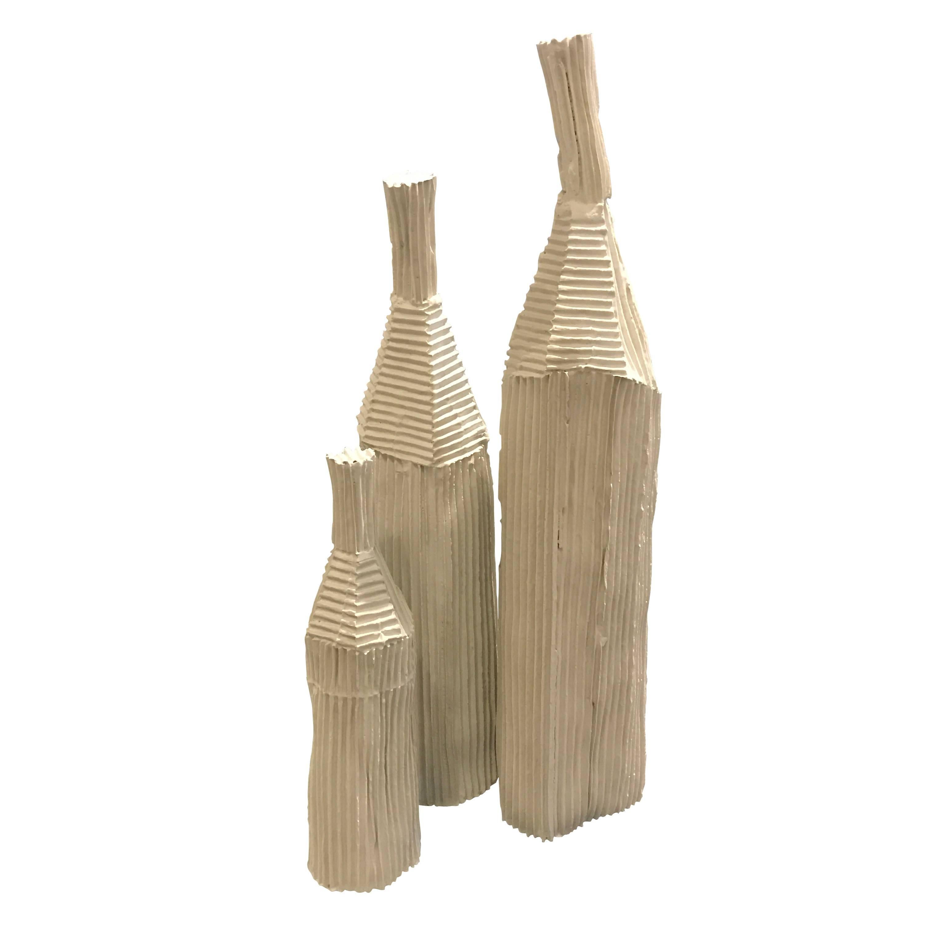 Contemporary Italian handmade medium sized ceramic vase with corrugated design.
Works well with large size (S4736) and small (S4738)
See image #2.